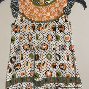 Matilda Jane Halloween Kids Top - Orange, Green, Black, White